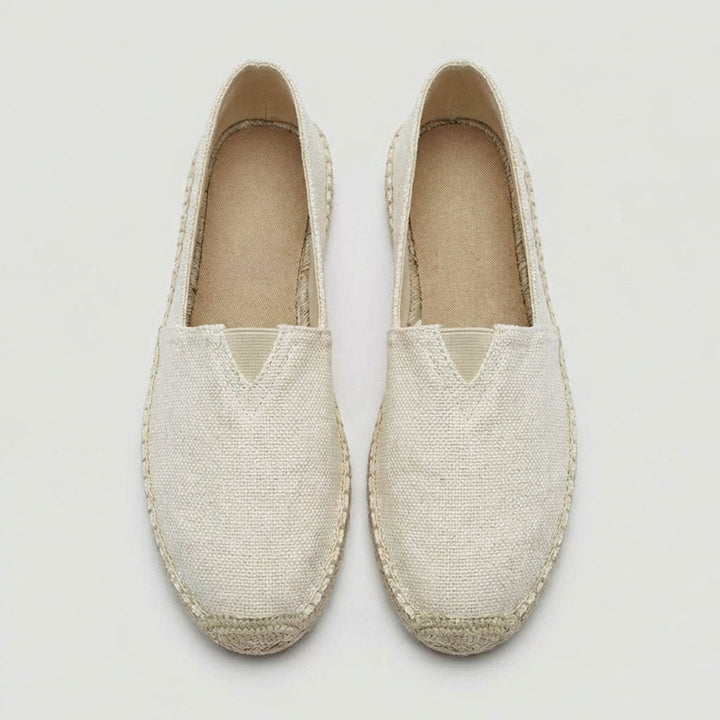 Linen-Texture Espadrille Loafers