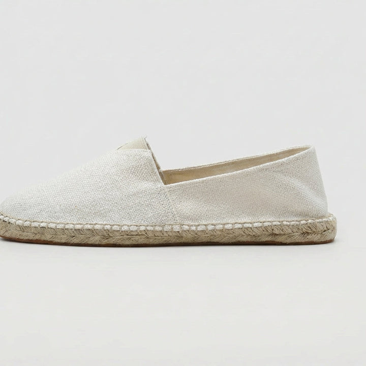 Linen-Texture Espadrille Loafers