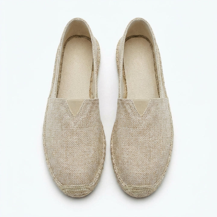 Linen-Texture Espadrille Loafers
