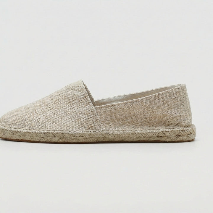 Linen-Texture Espadrille Loafers