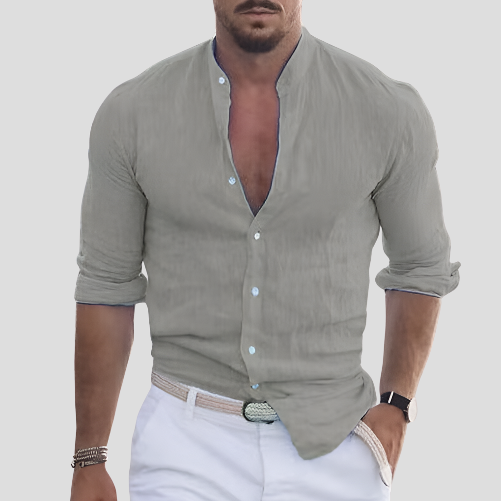 Long Sleeve Stand Collar Shirt