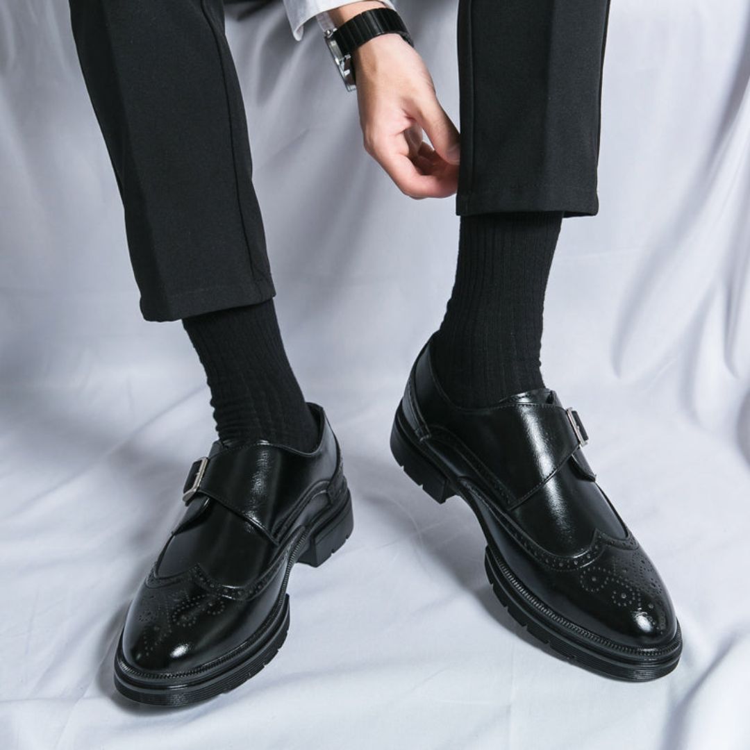 Wingtip Buckle Dress Shoes