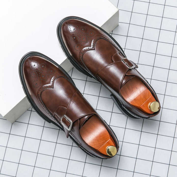 Wingtip Buckle Dress Shoes