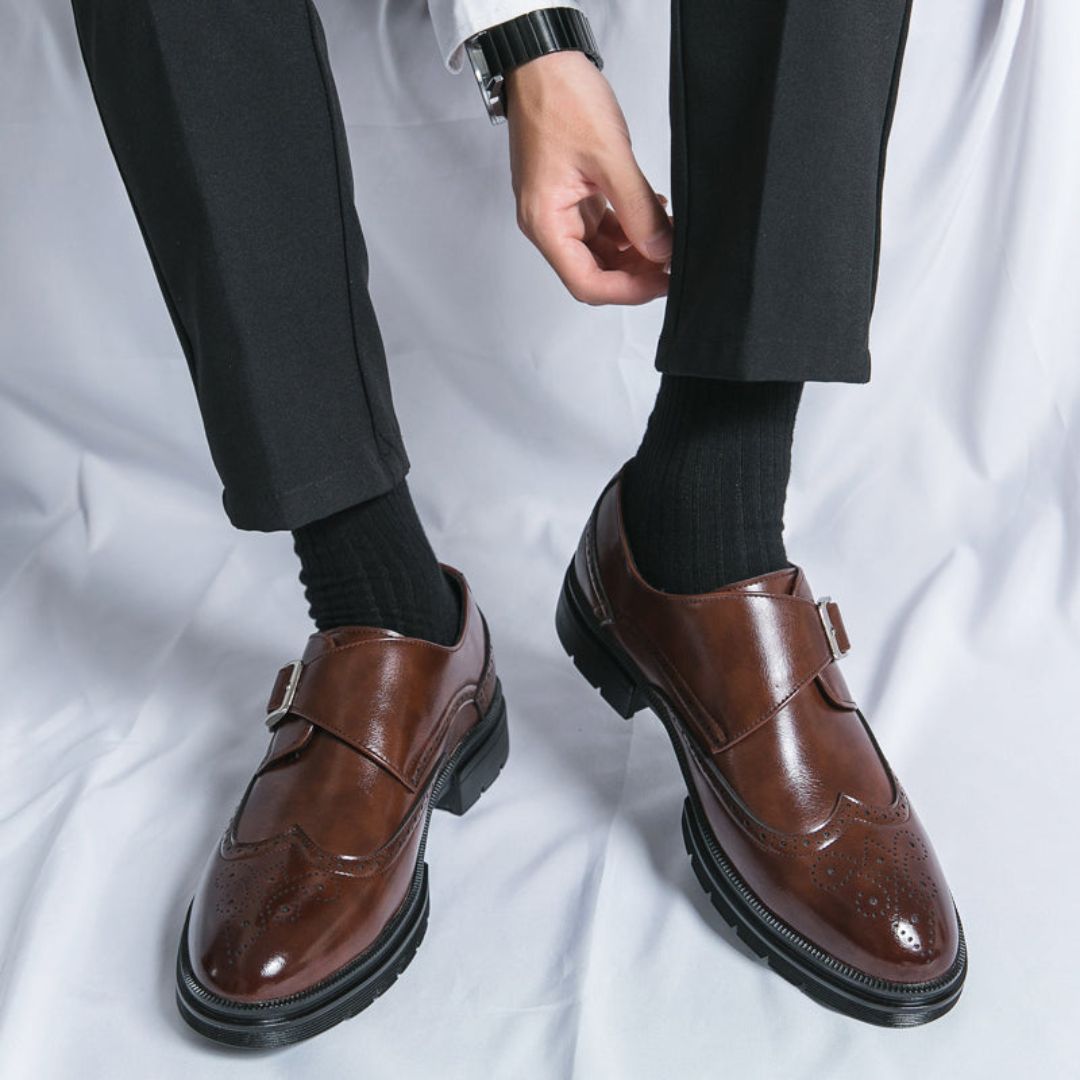 Wingtip Buckle Dress Shoes