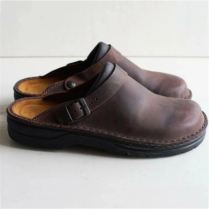 Cushioned Slip-On Clogs - Dark Brown