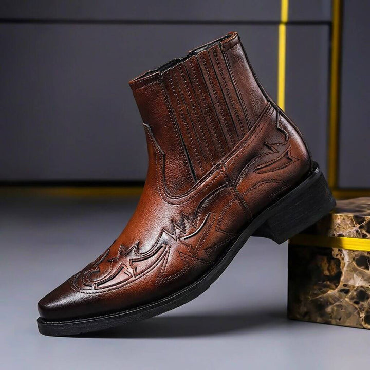 Polished Vintage Lace-Up Boots