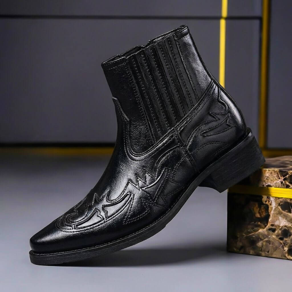 Polished Vintage Lace-Up Boots