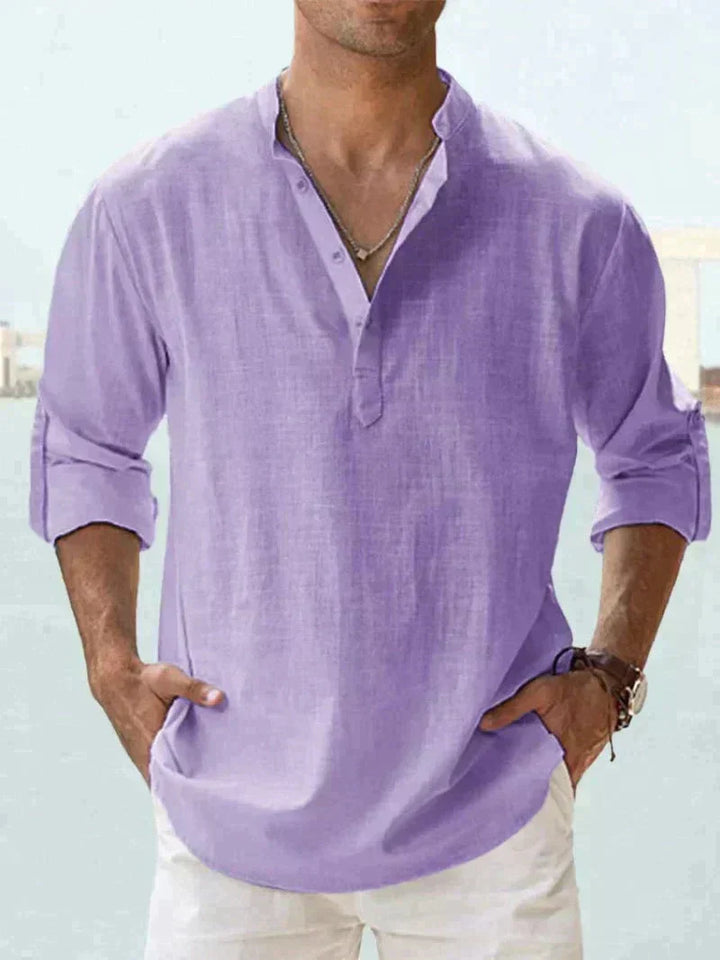 Folded Sleeve Button-Down Shirt