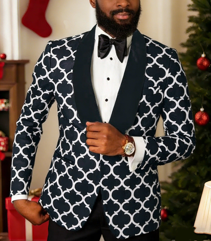 Patterned Blazer Formal Set