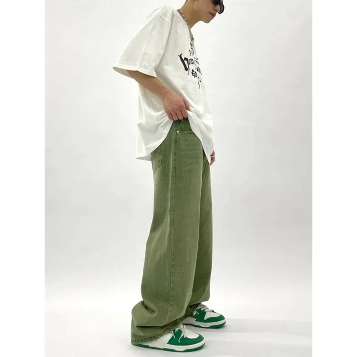 Green Baggy Pocket Jeans