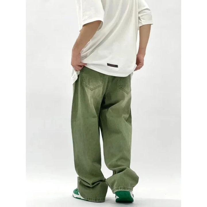 Green Baggy Pocket Jeans