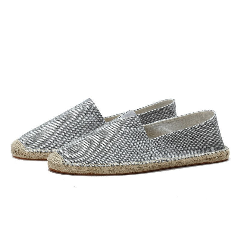Linen-Texture Espadrille Loafers