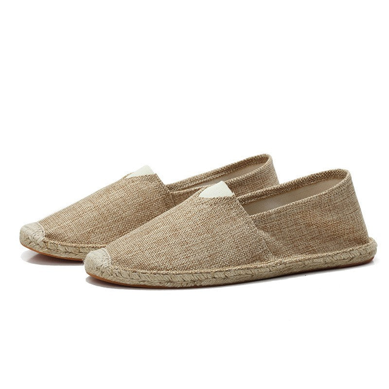 Linen-Texture Espadrille Loafers