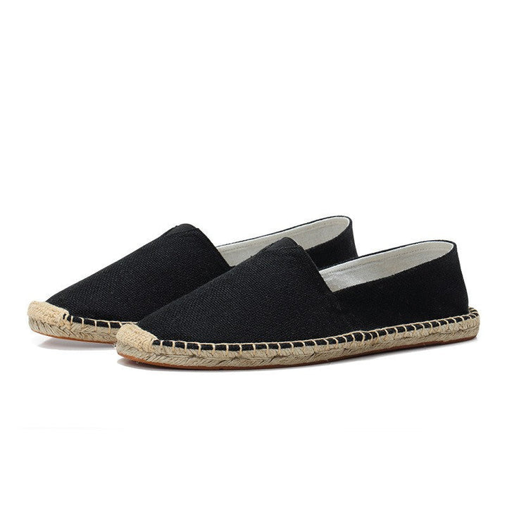 Linen-Texture Espadrille Loafers