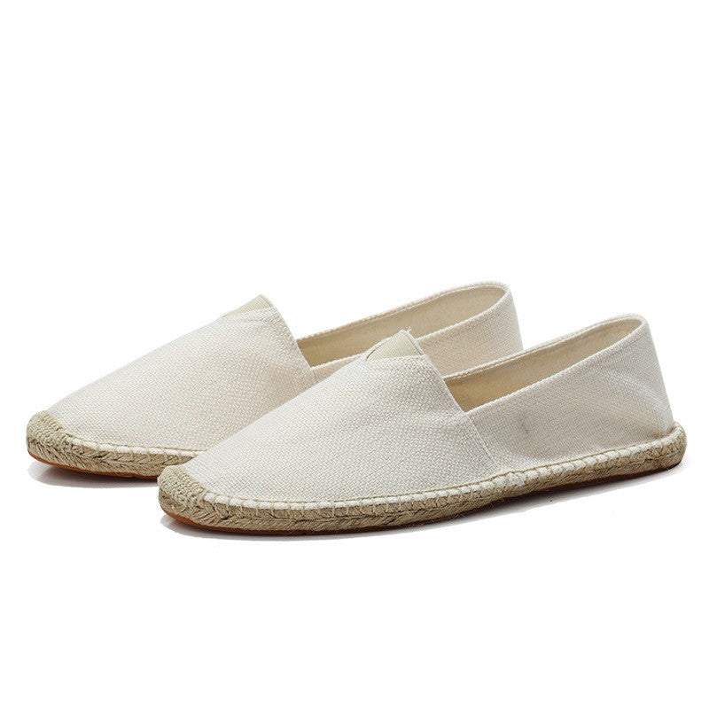 Linen-Texture Espadrille Loafers