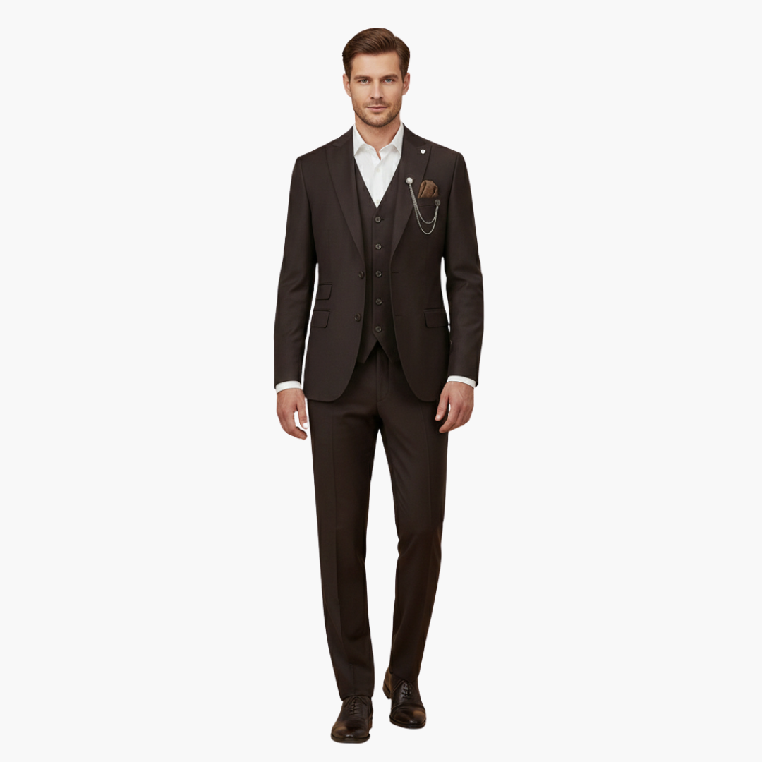 Slim Fit Three-Piece Suit Set