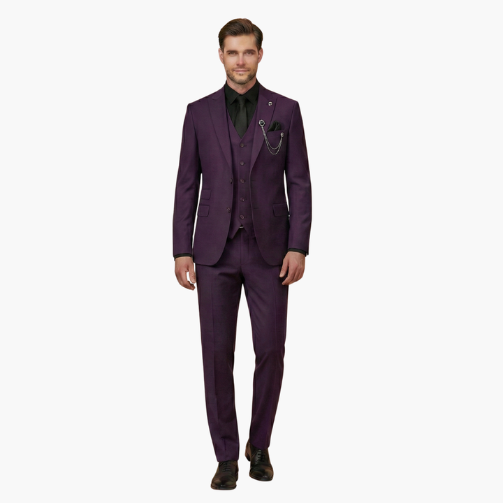 Slim Fit Three-Piece Suit Set