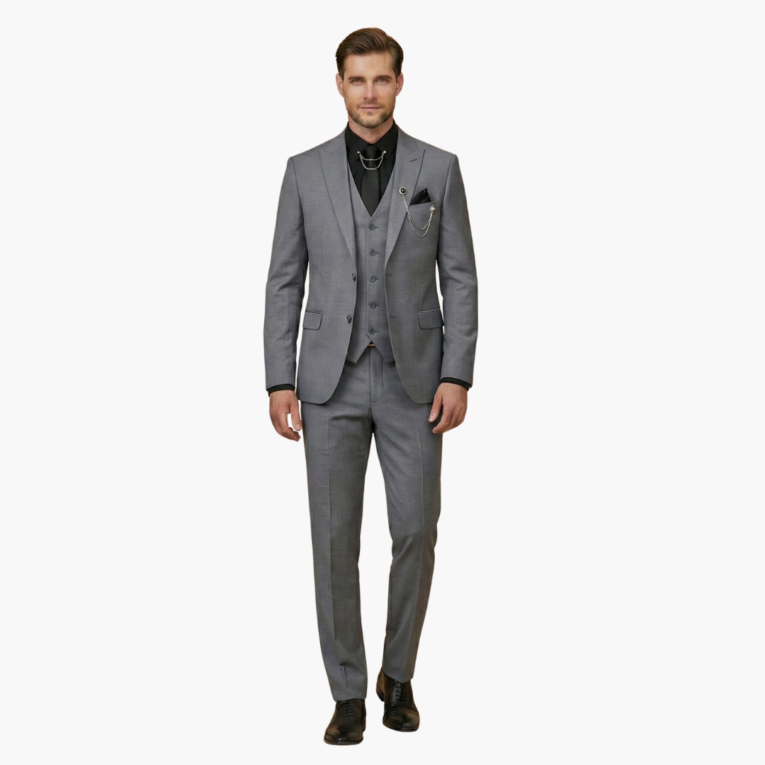 Slim Fit Three-Piece Suit Set