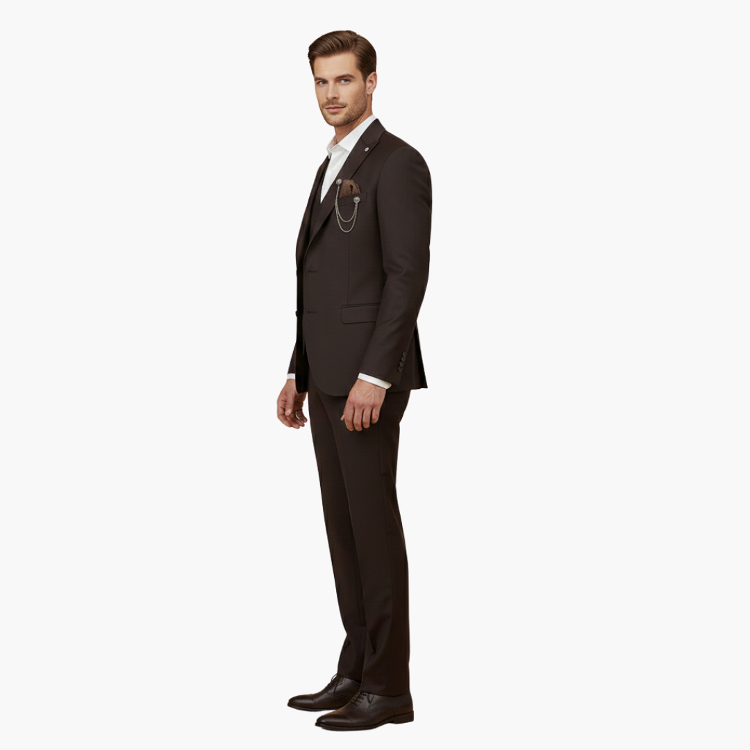 Slim Fit Three-Piece Suit Set