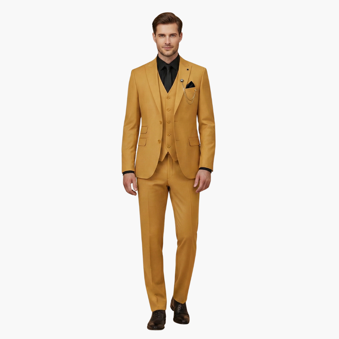 Slim Fit Three-Piece Suit Set