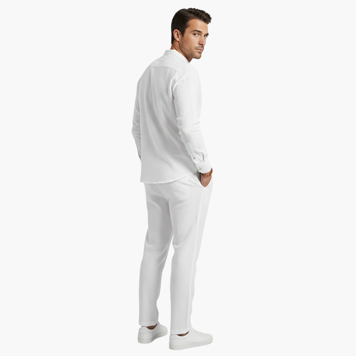 Linen-Look Shirt and Pants Set