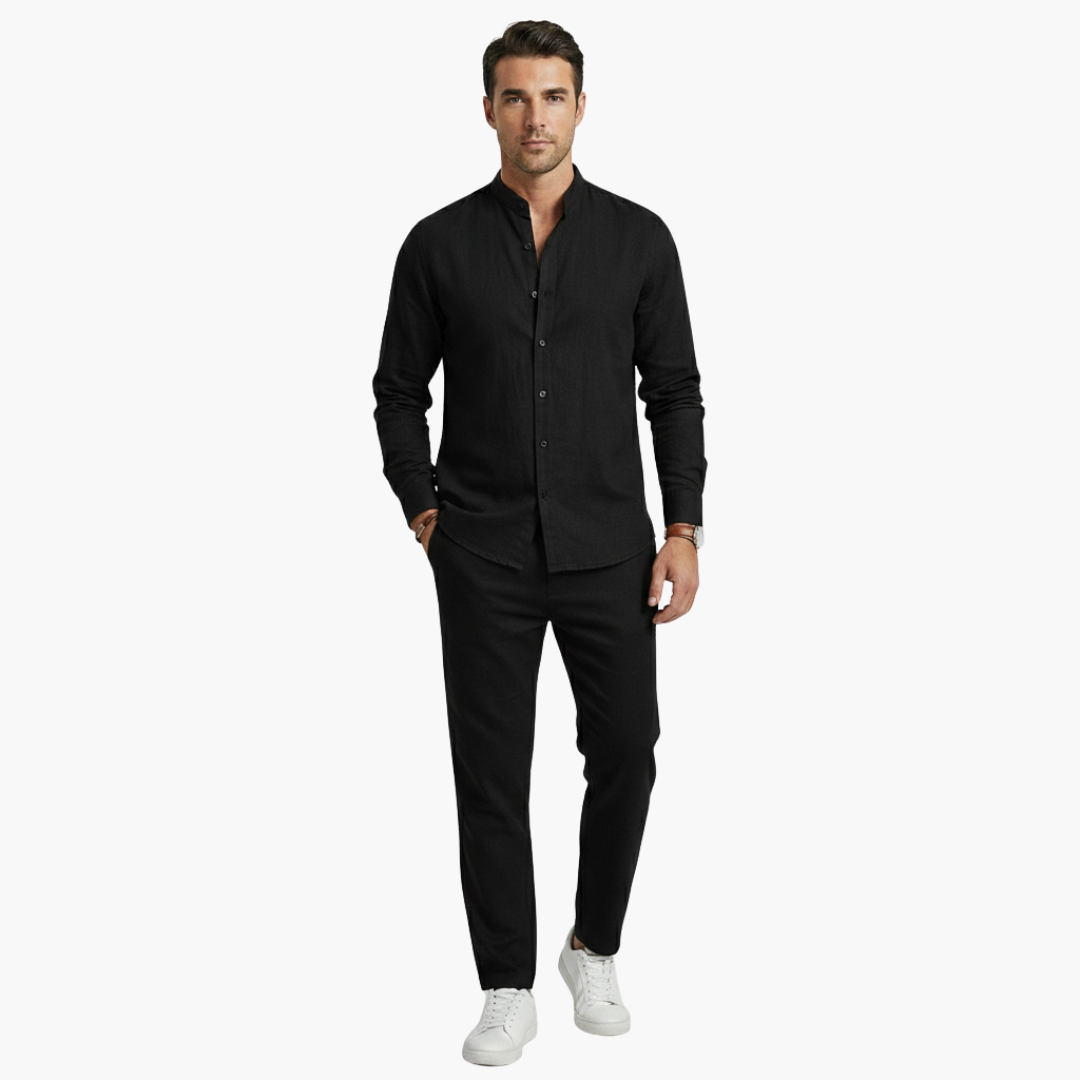 Linen-Look Shirt and Pants Set