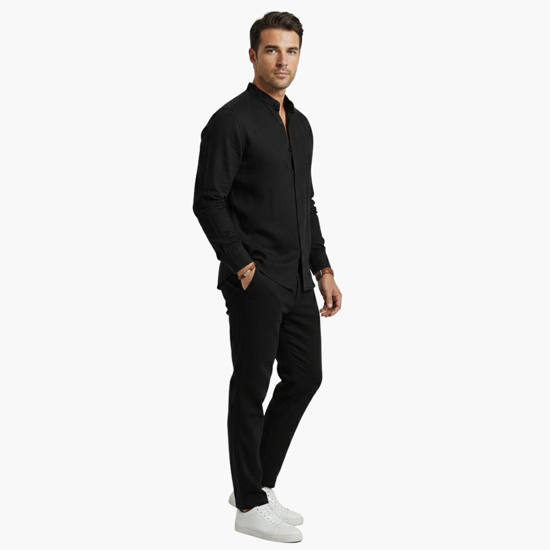 Linen-Look Shirt and Pants Set