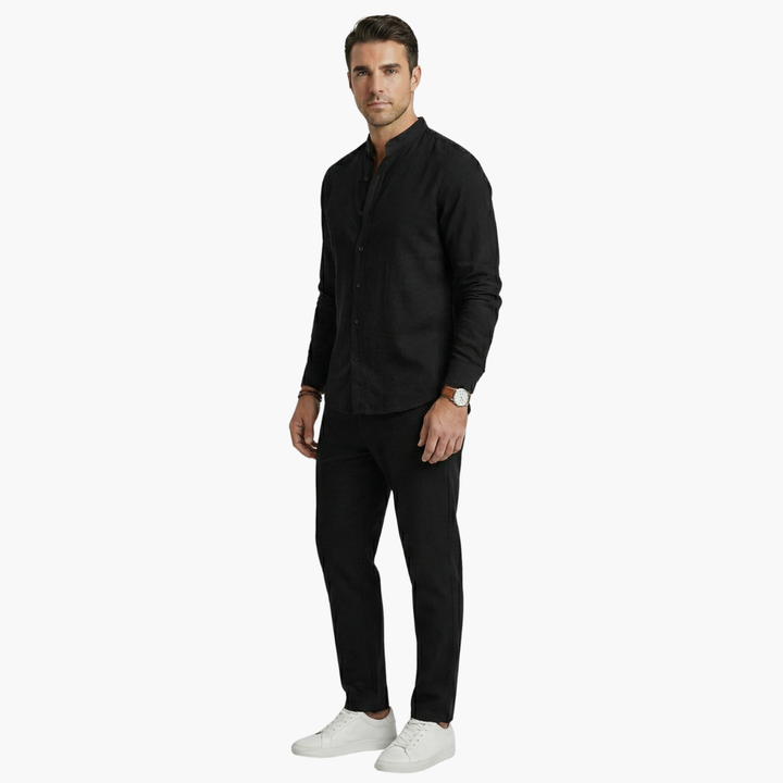 Linen-Look Shirt and Pants Set