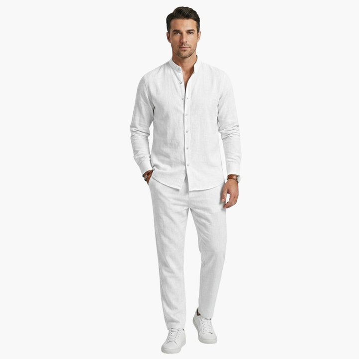 Linen-Look Shirt and Pants Set