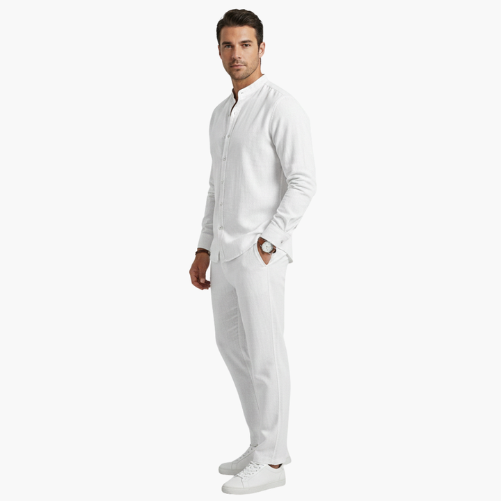 Linen-Look Shirt and Pants Set