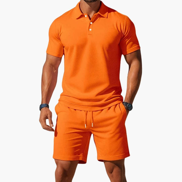Polo Shirt and Drawstring Shorts Set
