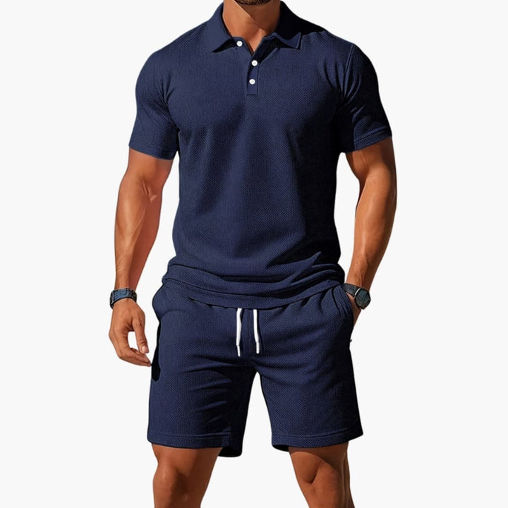 Polo Shirt and Drawstring Shorts Set