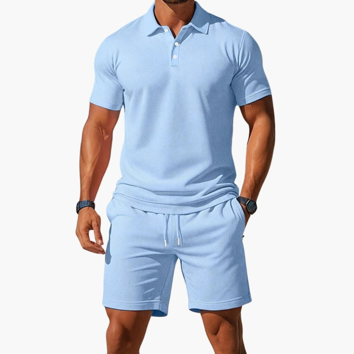 Polo Shirt and Drawstring Shorts Set