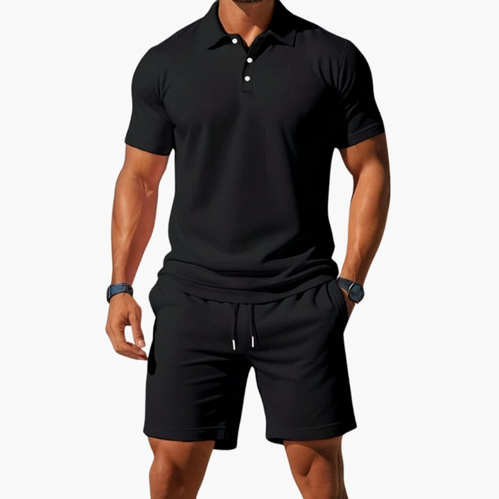 Polo Shirt and Drawstring Shorts Set