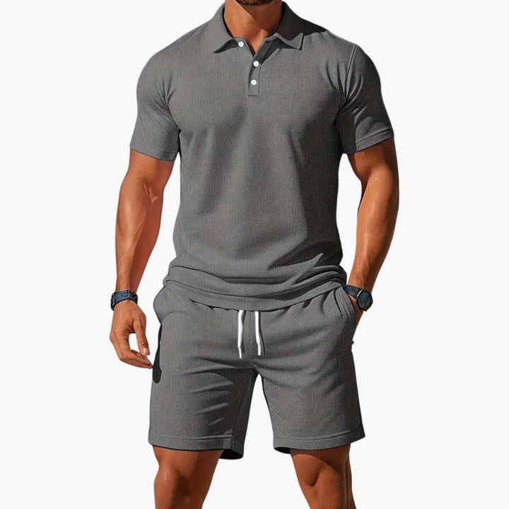 Polo Shirt and Drawstring Shorts Set