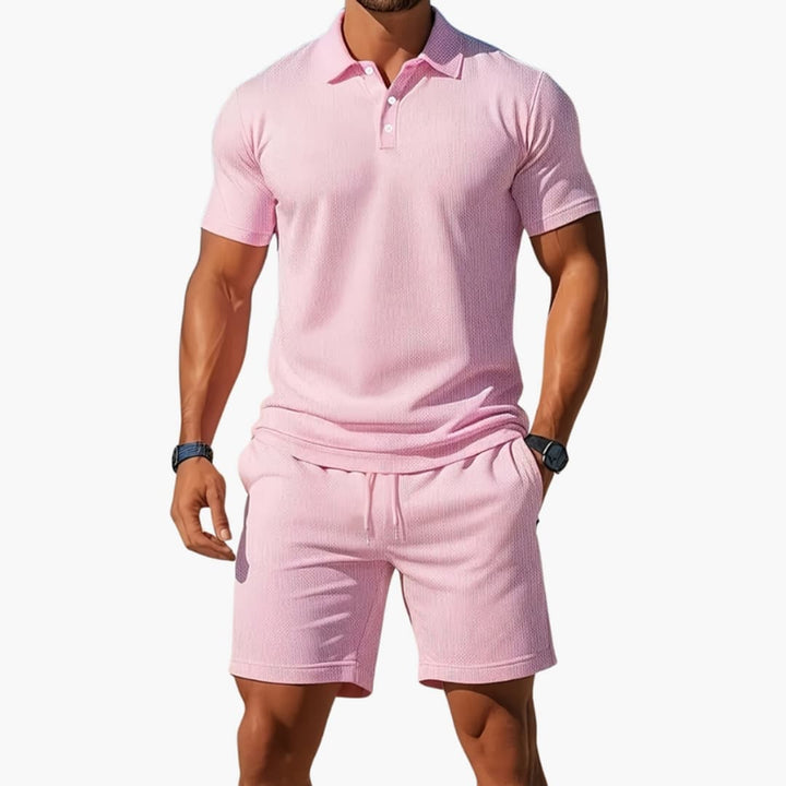 Polo Shirt and Drawstring Shorts Set