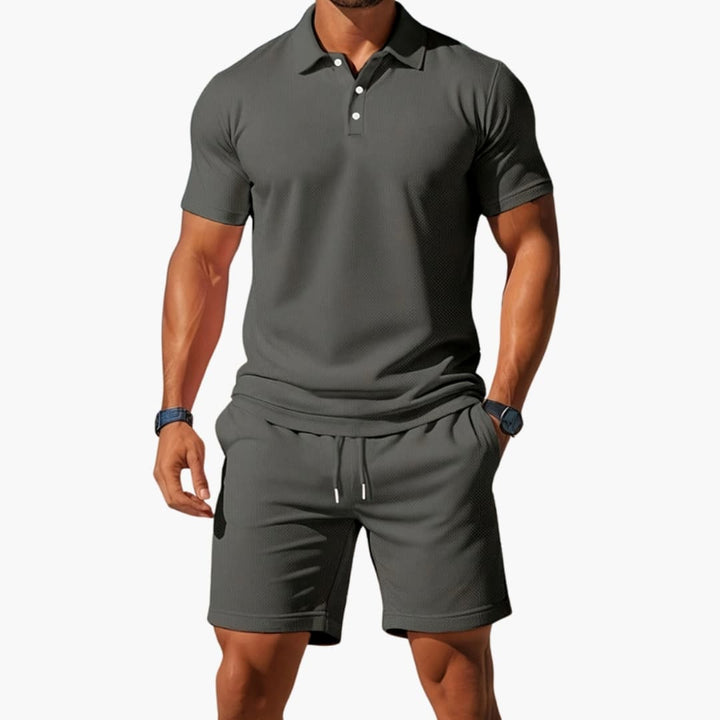 Polo Shirt and Drawstring Shorts Set