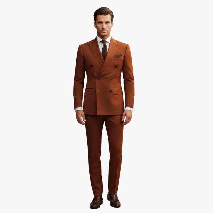 Double-Breasted Suit and Slim Trouser Set