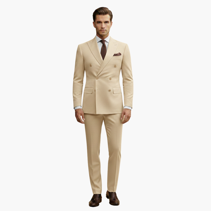 Double-Breasted Suit and Slim Trouser Set