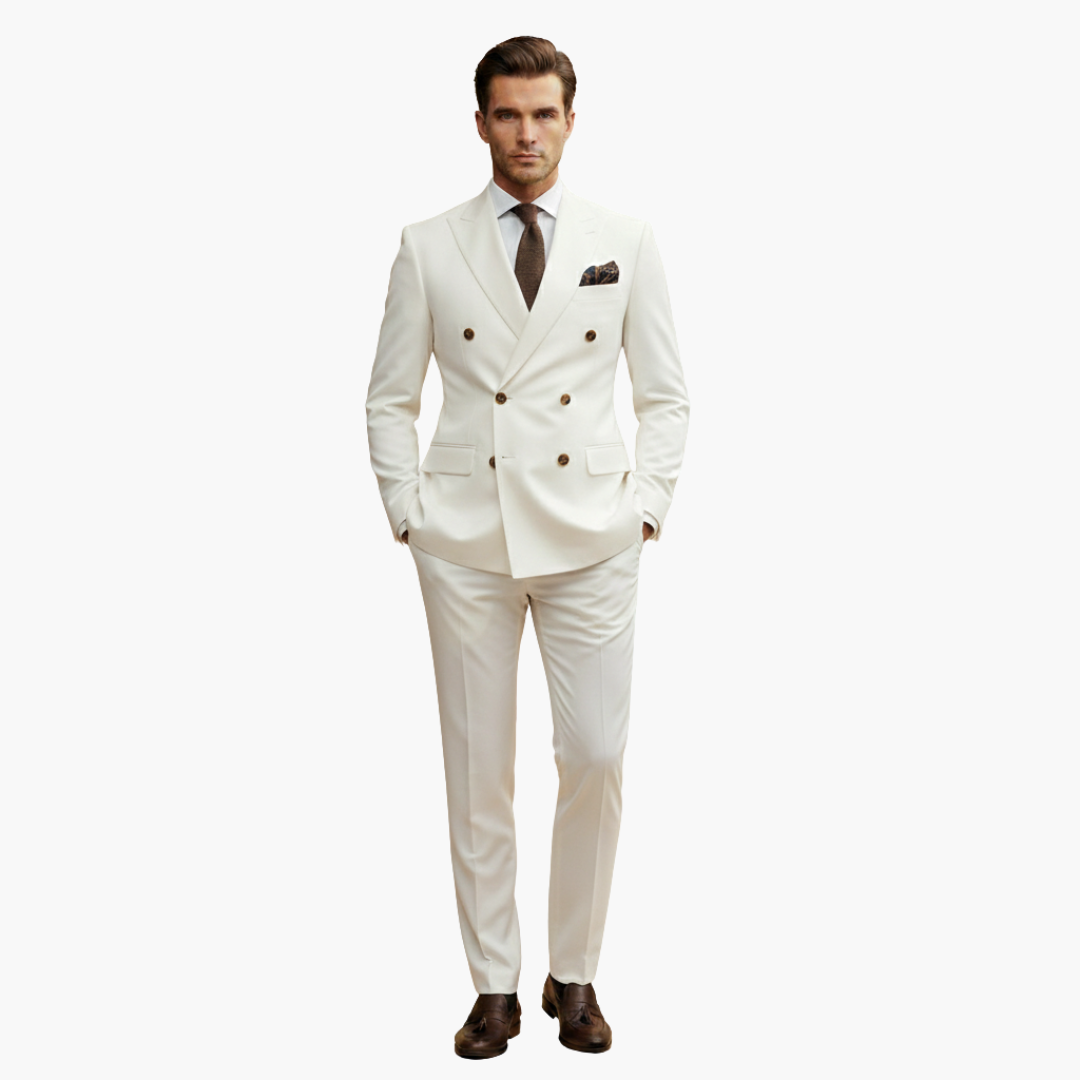 Double-Breasted Suit and Slim Trouser Set