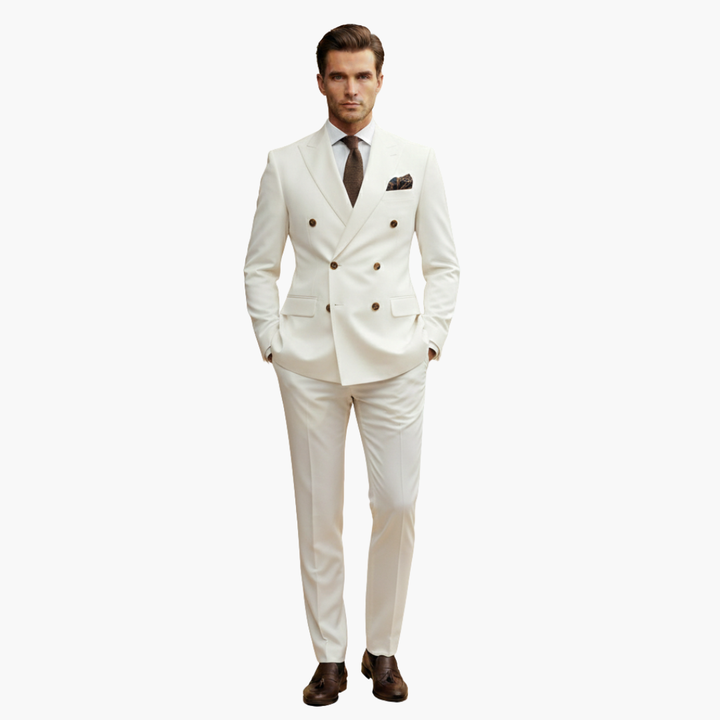 Double-Breasted Suit and Slim Trouser Set