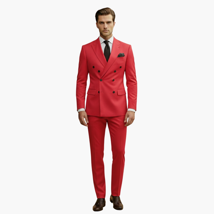 Double-Breasted Suit and Slim Trouser Set