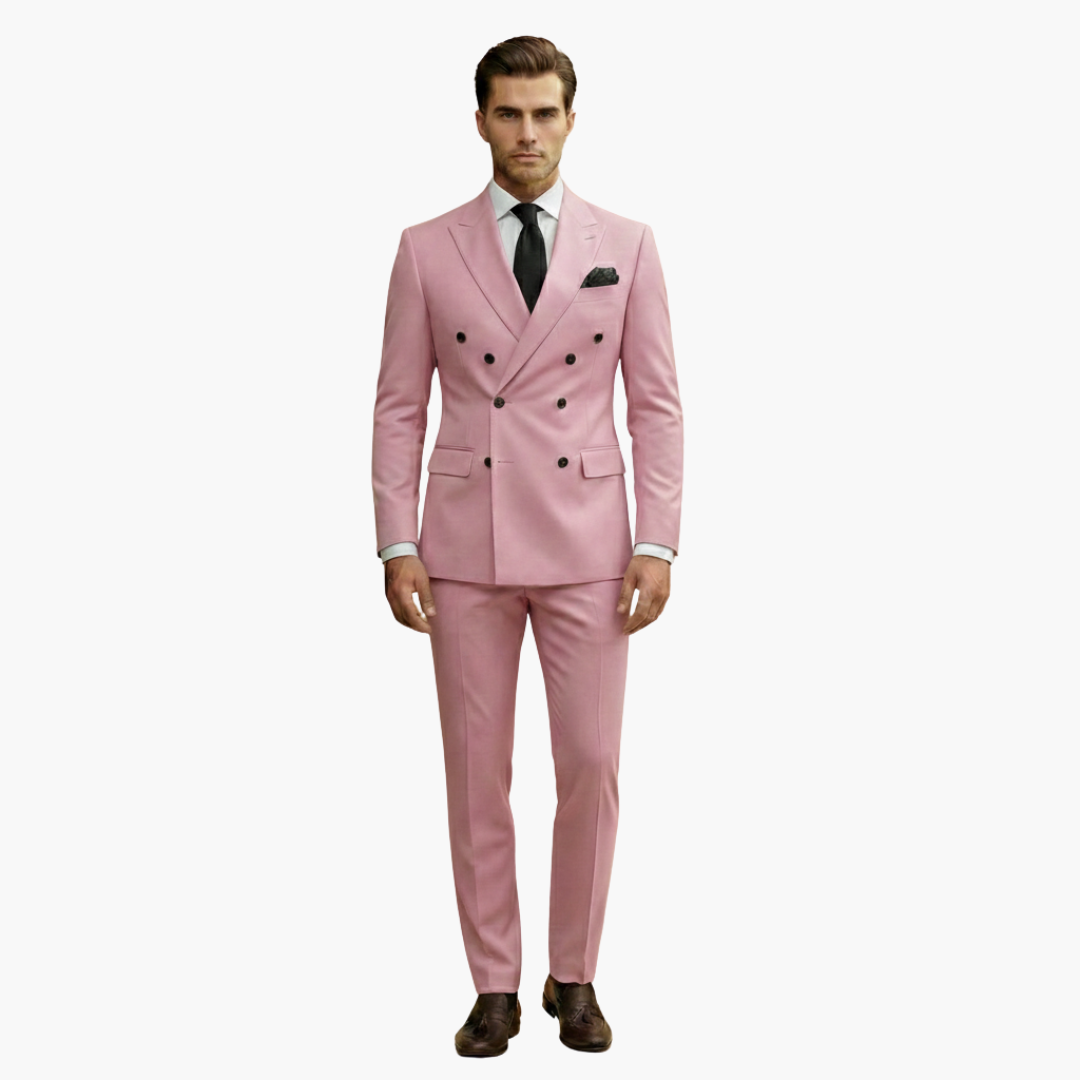 Double-Breasted Suit and Slim Trouser Set