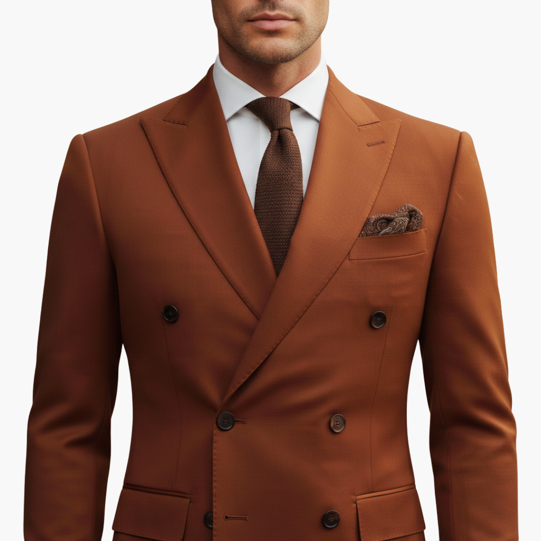 Double-Breasted Suit and Slim Trouser Set