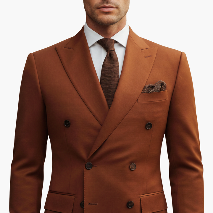 Double-Breasted Suit and Slim Trouser Set