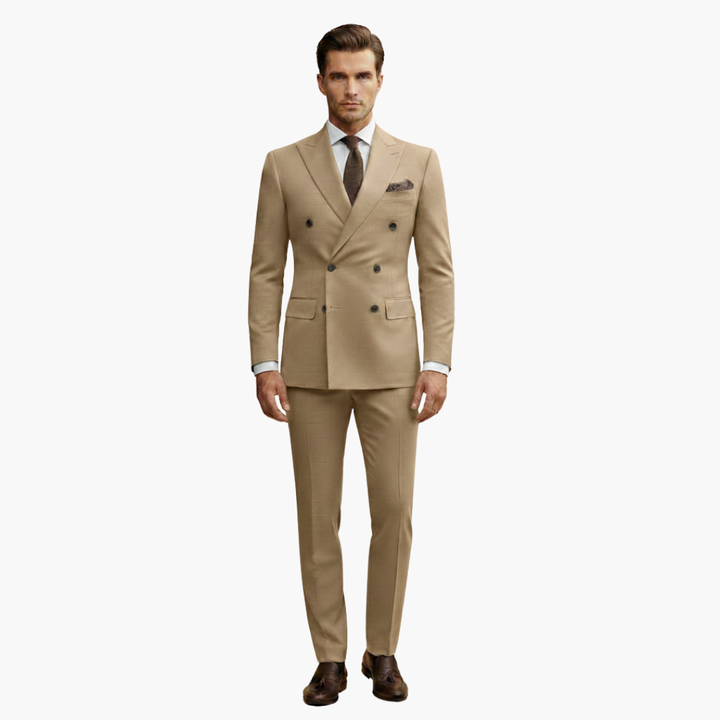 Double-Breasted Suit and Slim Trouser Set