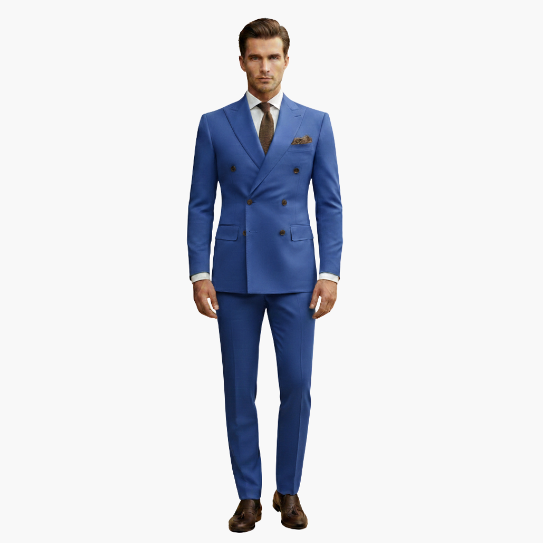 Double-Breasted Suit and Slim Trouser Set
