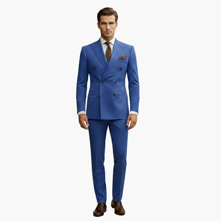Double-Breasted Suit and Slim Trouser Set