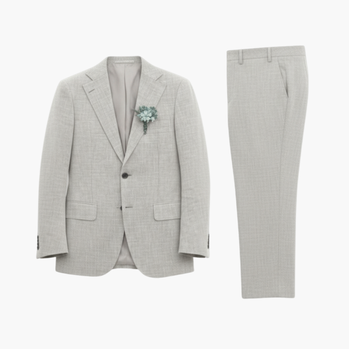 Linen-Look Blazer and Pants Set