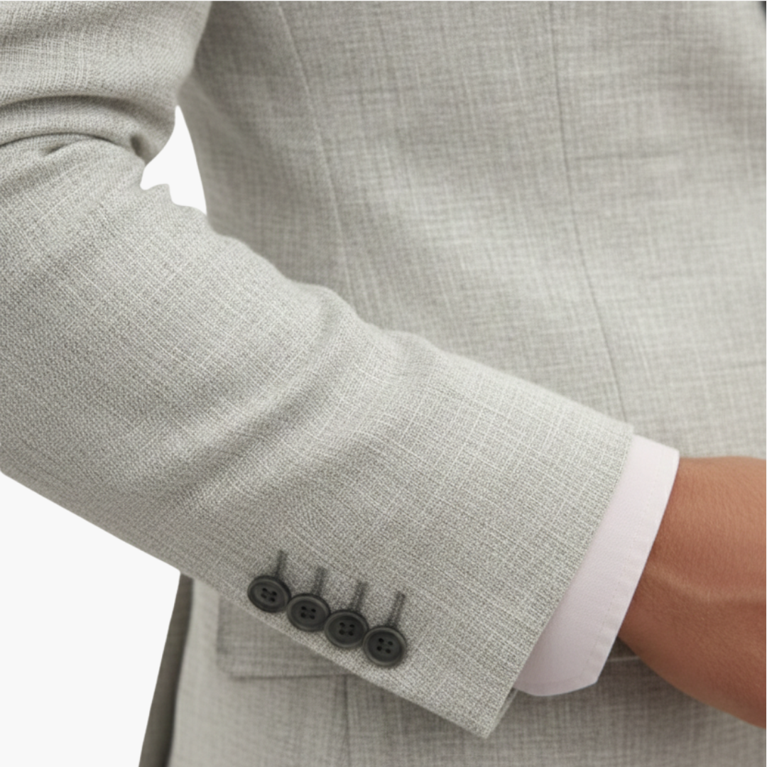 Linen-Look Blazer and Pants Set